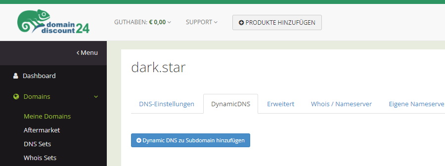 DomainDiscount24 Dynamic DNS, part 1